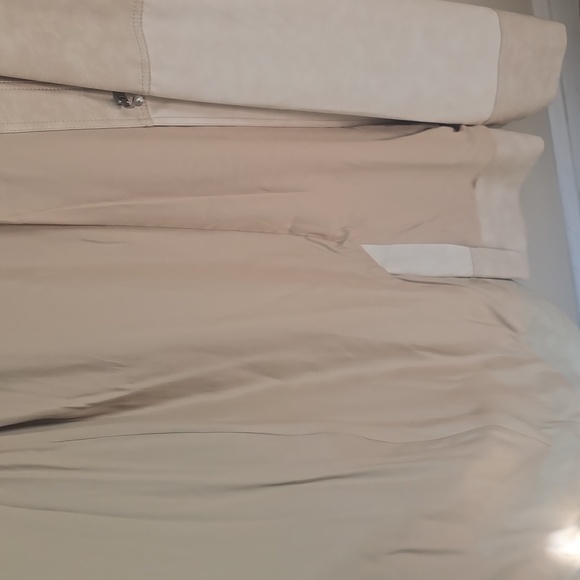 Jonathan SIMKHAI Mya Faux Suede And Pebbled Leather Ecru Belted Coat - Picture 10 of 16